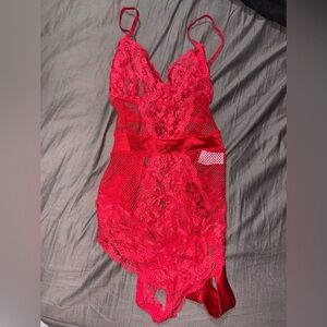 Elegant Red Lace Lingerie